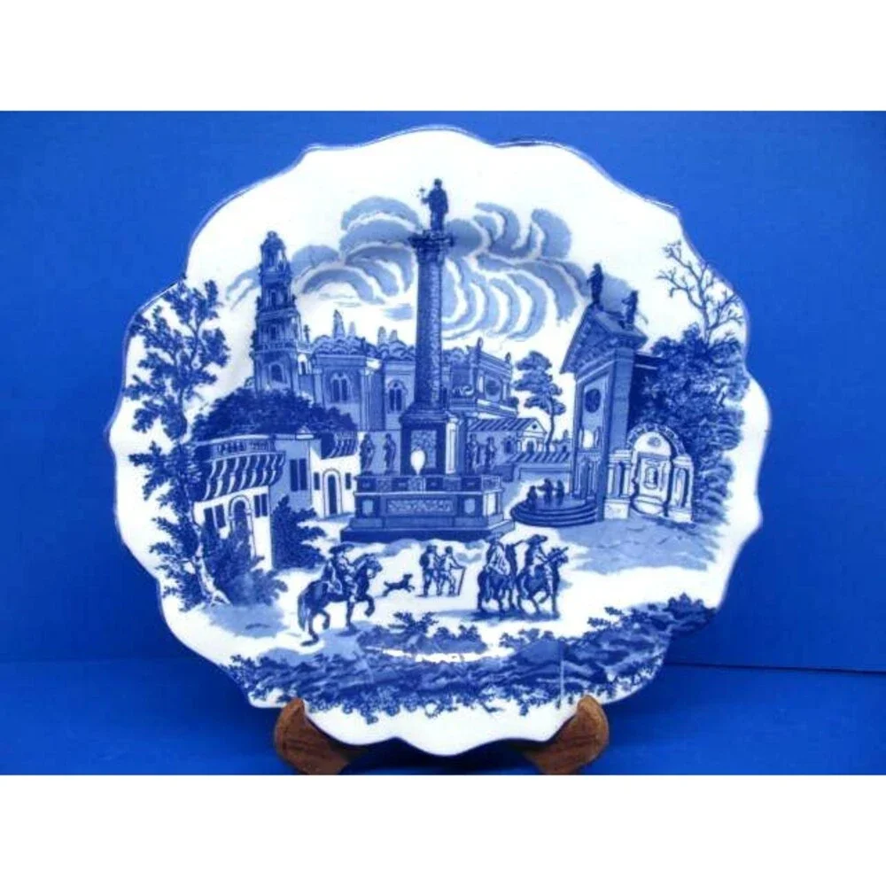 Victoria Ware Ironstone Blue Scenic Plate 12